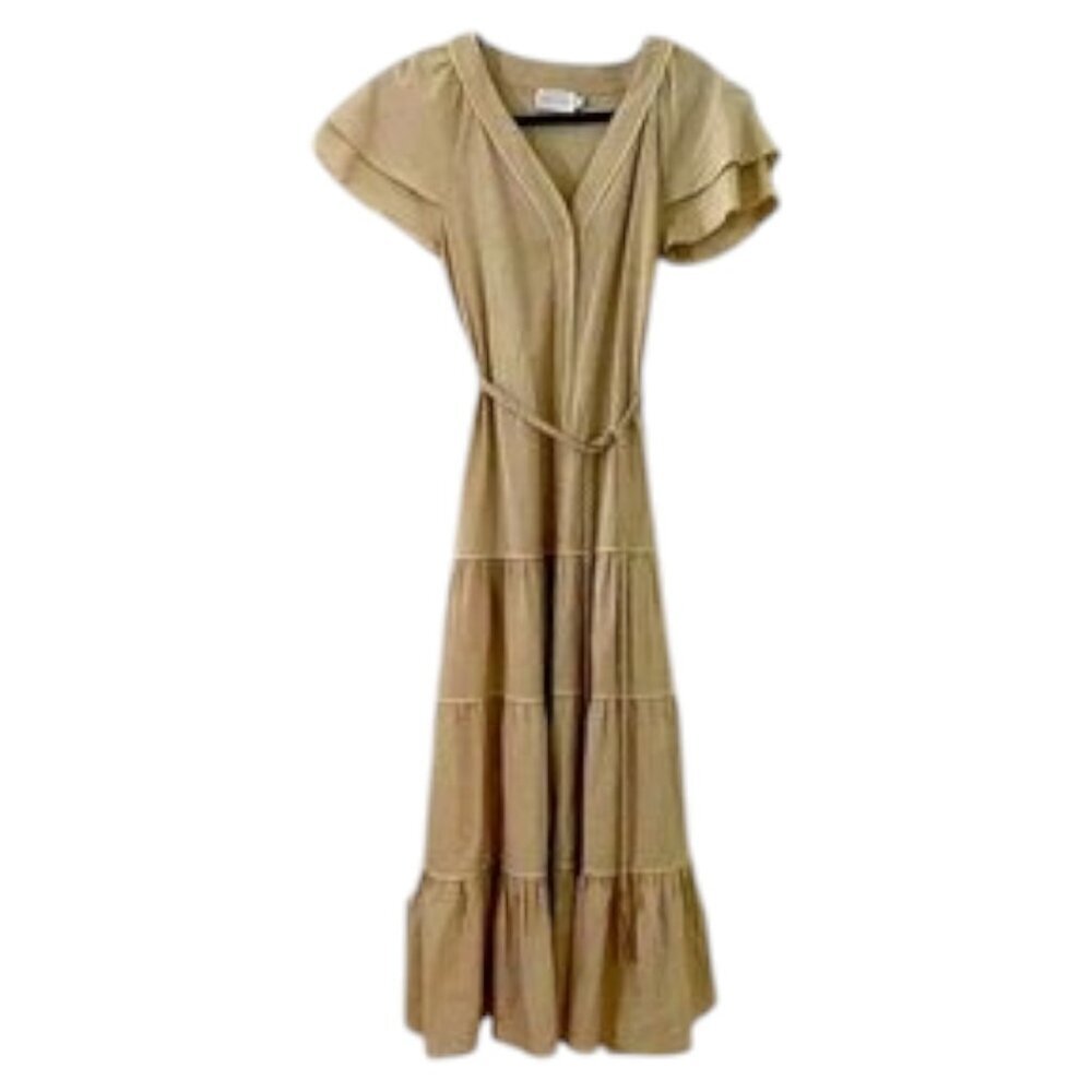 NWOT CHRISTY LYNN linen belted dress Sz XS